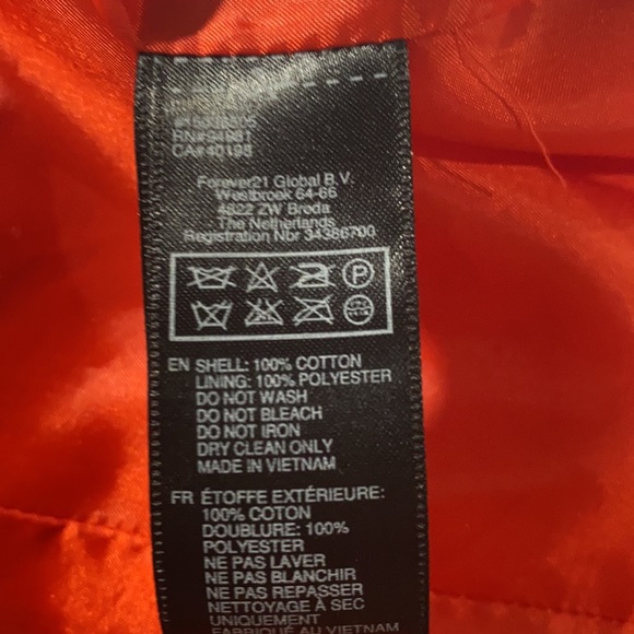 Forever 21 coral/red double breasted belted short trench - Picture 8 of 8